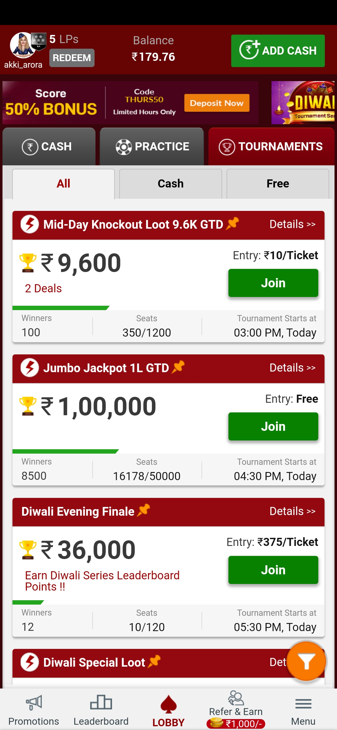 Select Rummy Game on Junglee Rummy