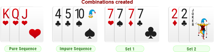 Winning Combination in Rummy