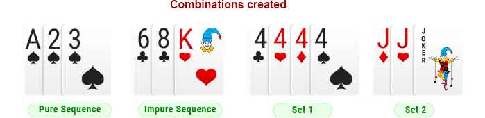 Failing to meld cards in rummy
