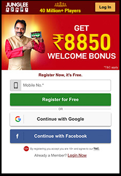 Sign Up for Junglee Rummy