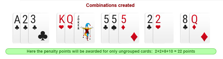 Failing to meld cards in rummy