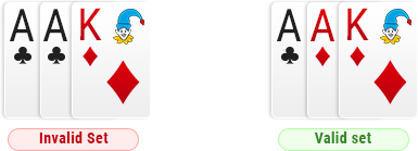 Set with a Joker in rummy